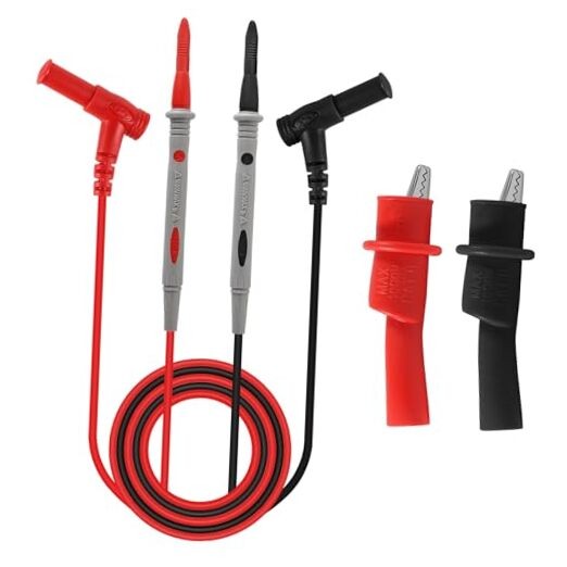 Multimeter Test Leads 1000V 20A CAT III Silicone Leads with Ultra-Sharp Gold
