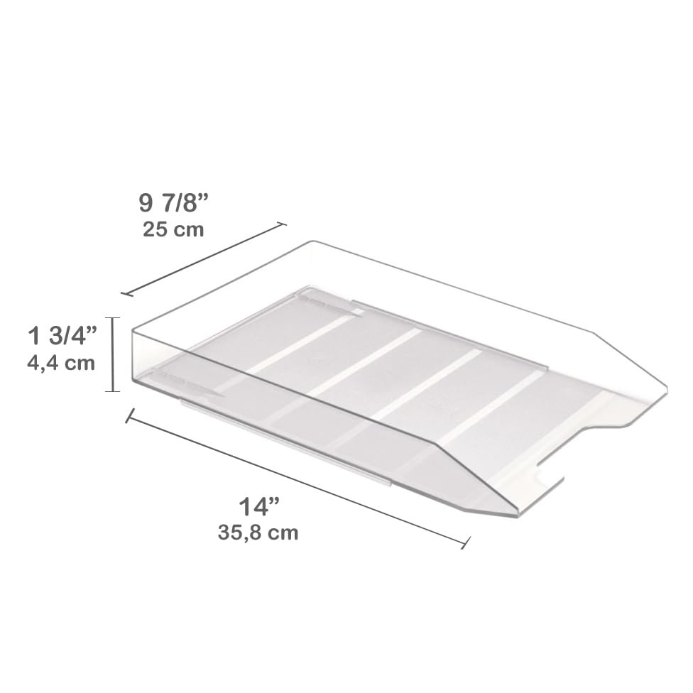Stackable Letter Tray Front Load Letter Size Document Desk Clear Crystal 1