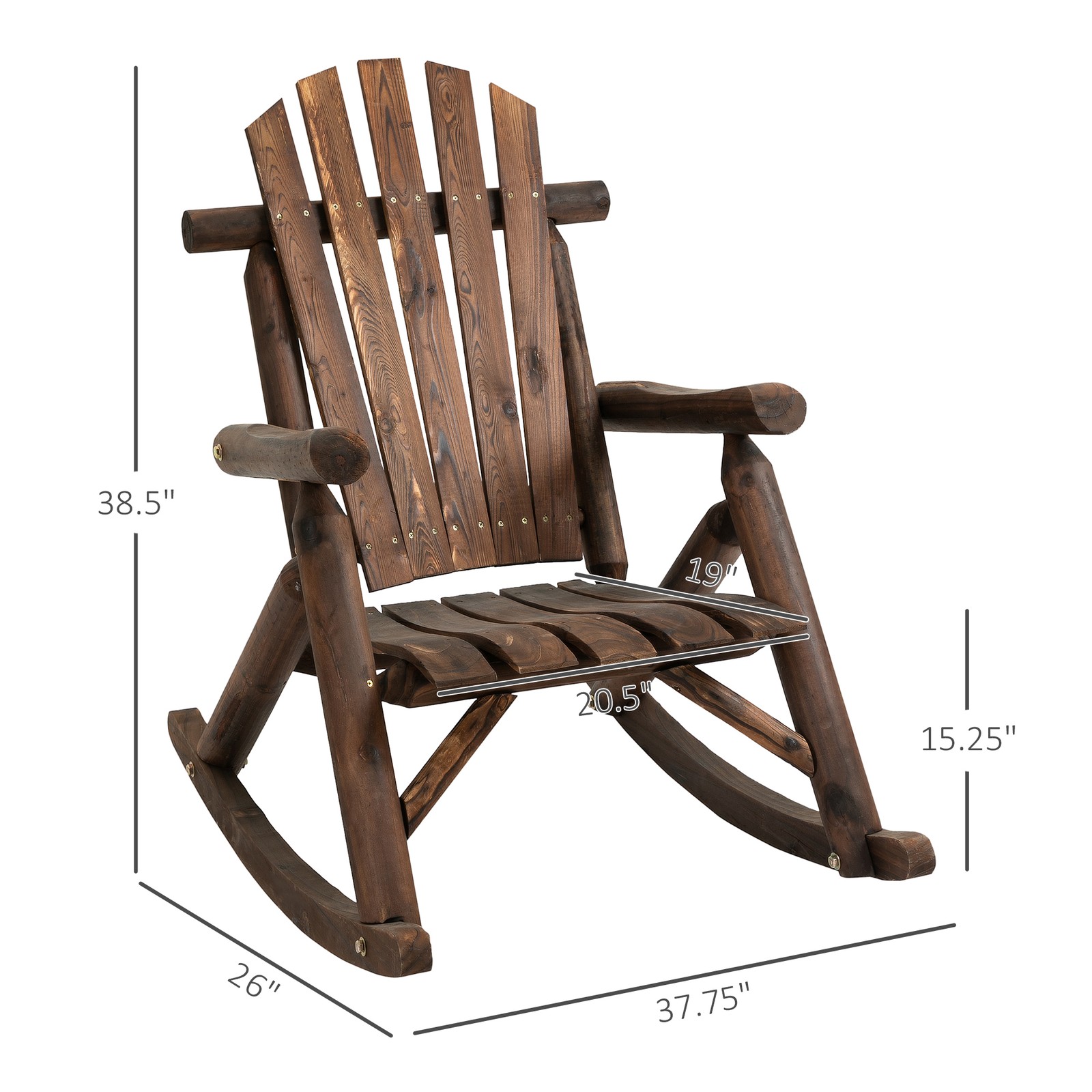 Backyard Adirondack Rocking Chair Outdoor Patio Porch Seat