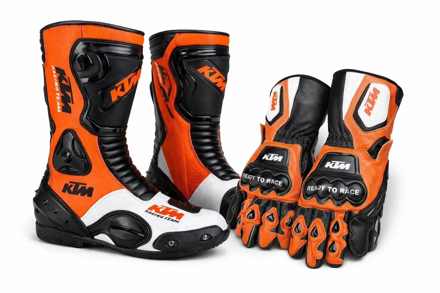 KTM Motorcycle Racing Boots Shoes Gloves Set MotoGP Riding Gear Pro Kit