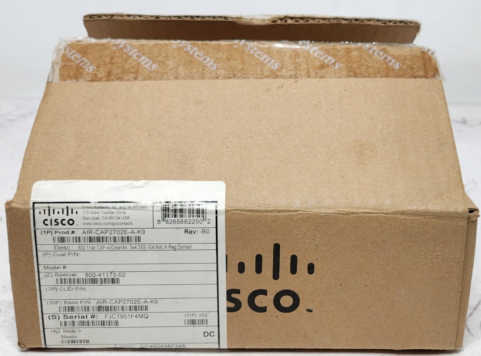 Cisco Aironet 2700 Series 802.11ac Dual Band Access Point AIR-CAP2702E-A-K9