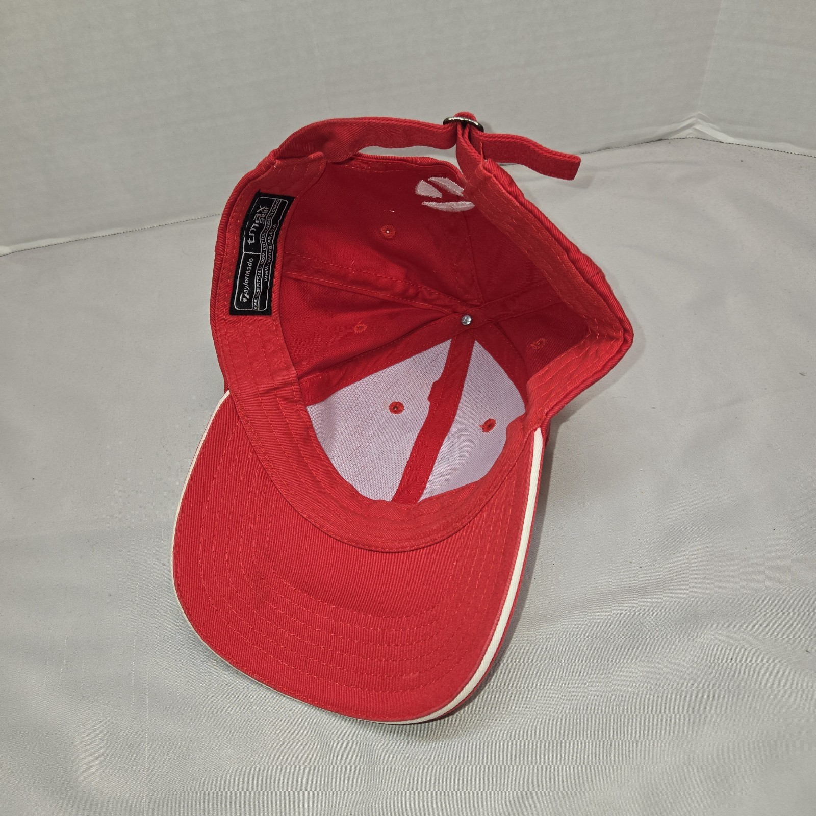 Blank TaylorMade Golf Hat Tour Adj Strapback Red/White Euc By Tmax Gear