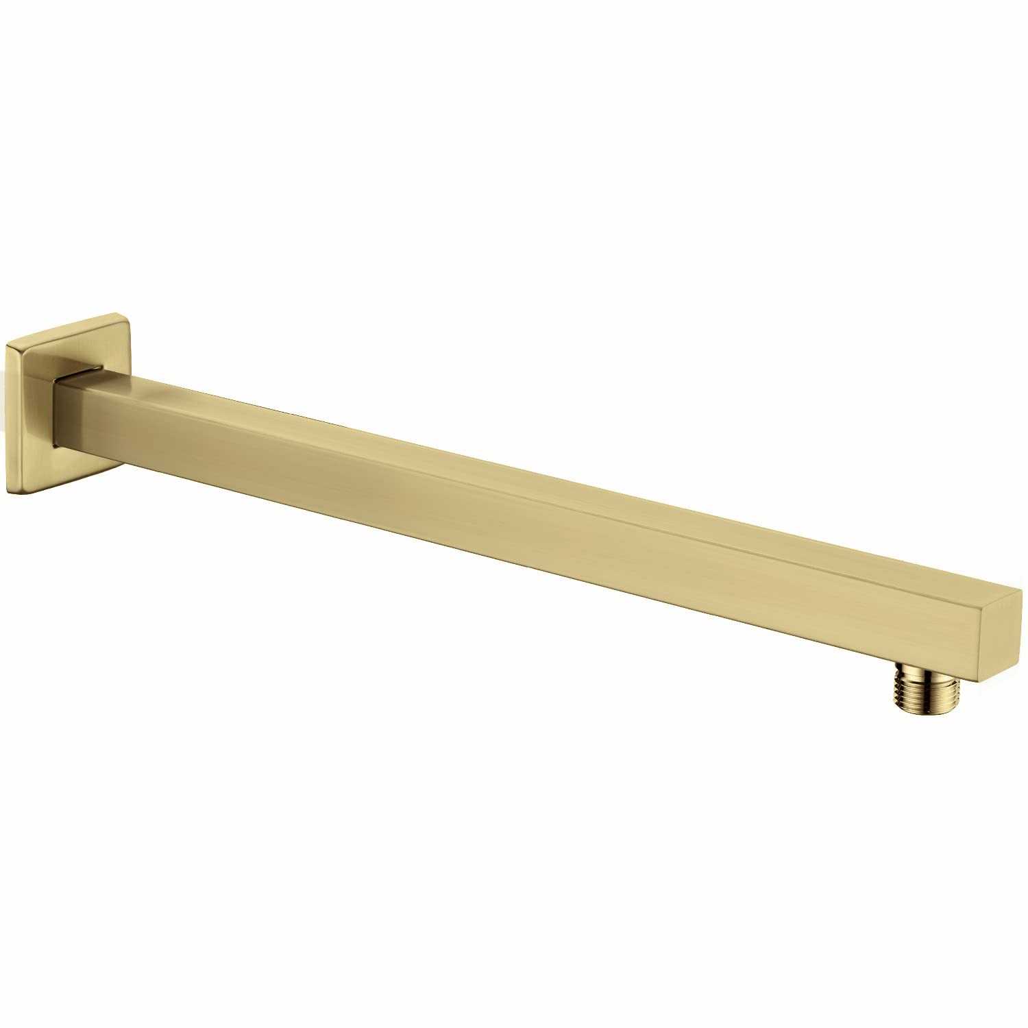 Square Shower Arm 16 Inch Stainless Steel Brushed Gold Wall Mounted - Fits