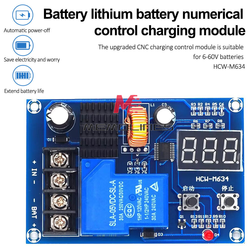 6-60V Battery Charge Control Module Digital Overcharge Protection Switch Module