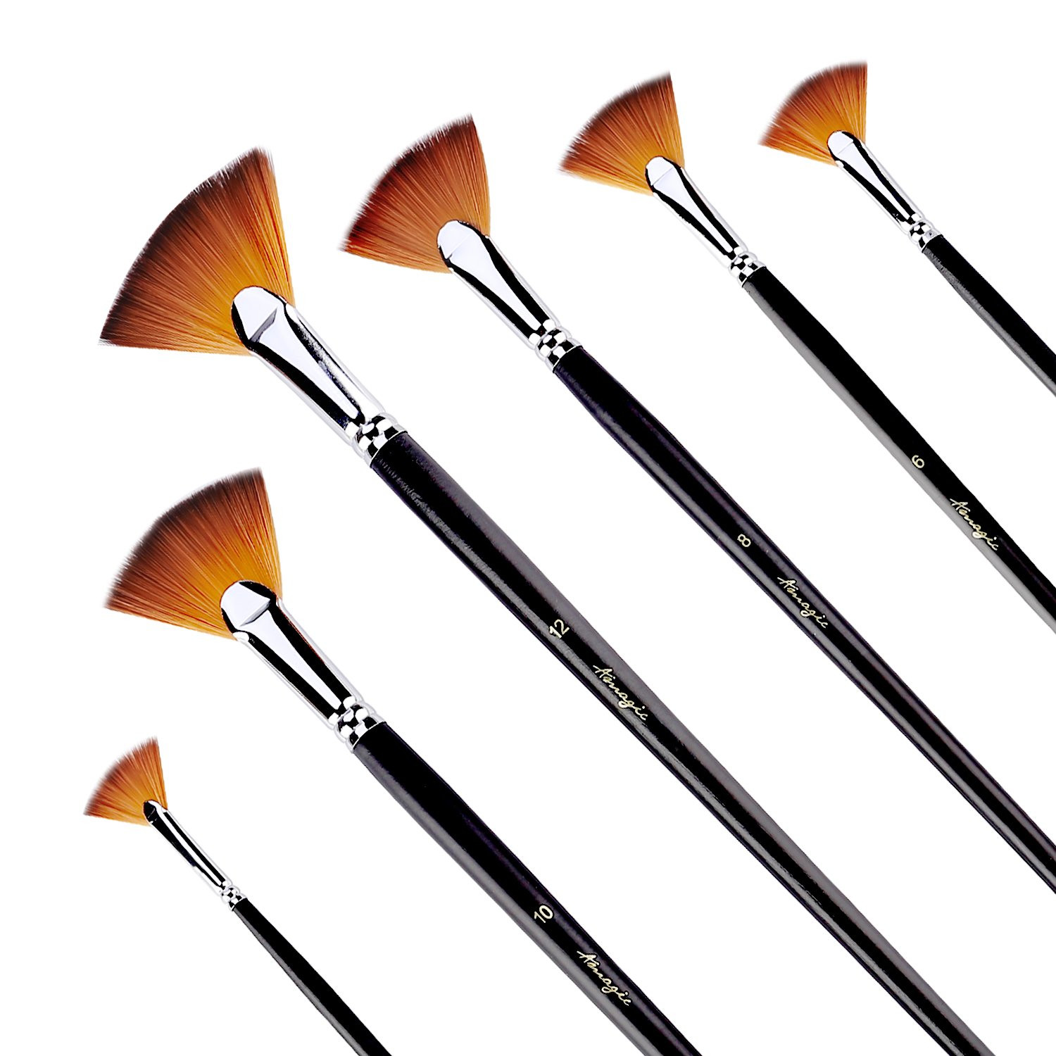 Fan Brush Set- Artist Soft Anti-Shedding Nylon Hair Paint Brushes for Acrylic...