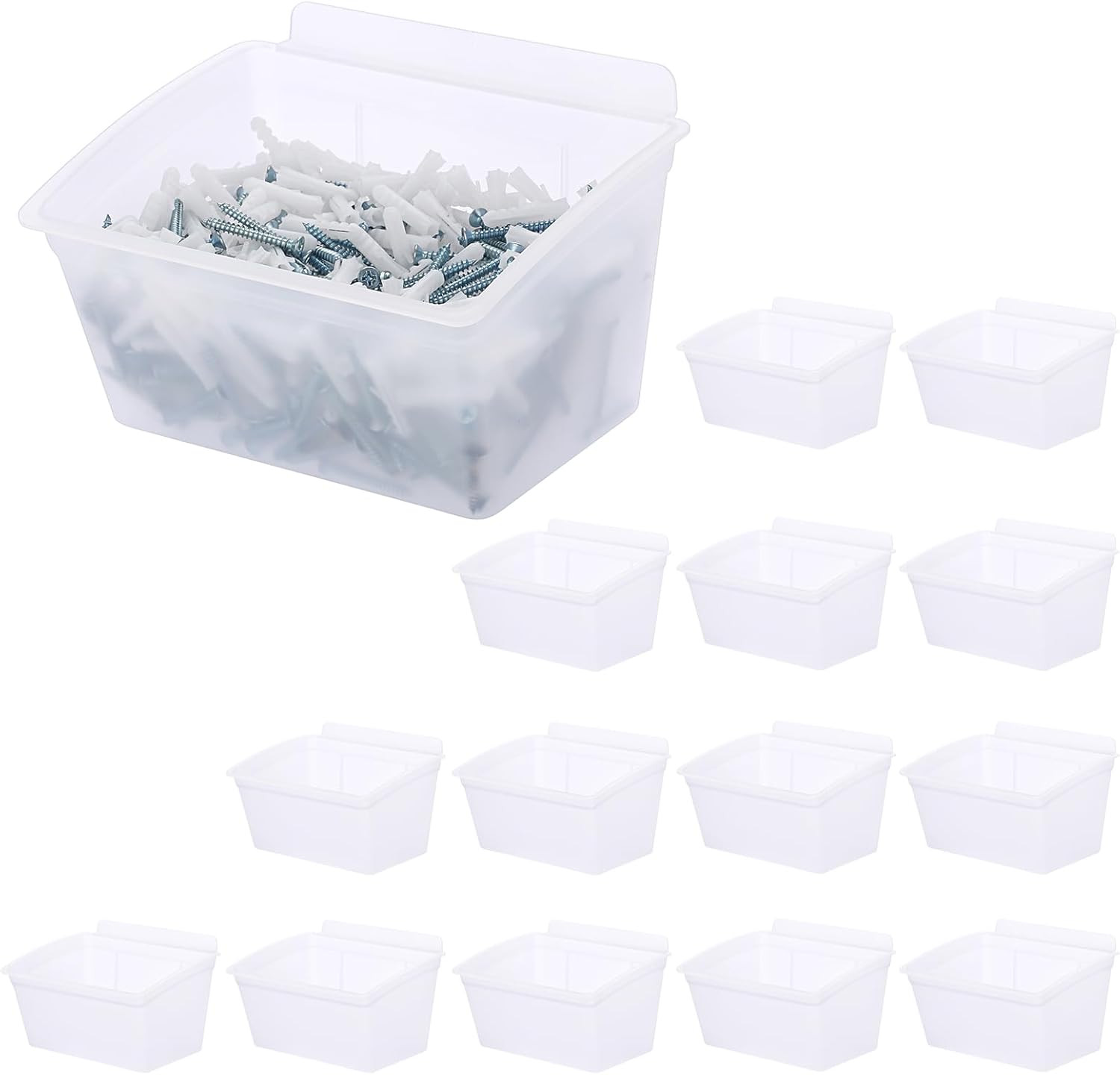Slatwall Bins 15 Pcs Slatwall Organizer for Garage Plastic Slatwall Storage Bins