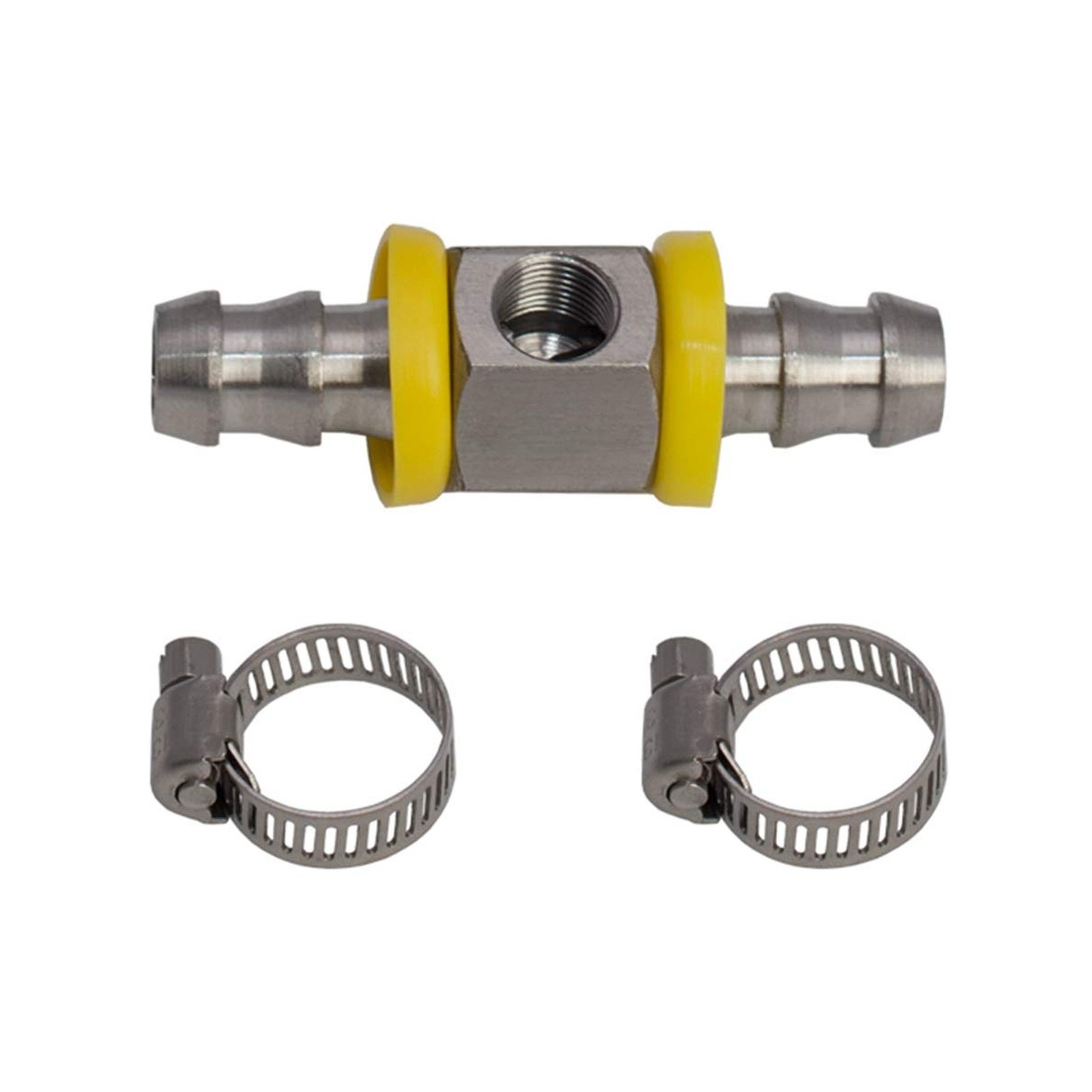 GlowShift 1/2” Fuel Line Fuel Pressure Barbed Push Lock T-Fitting A... Fas