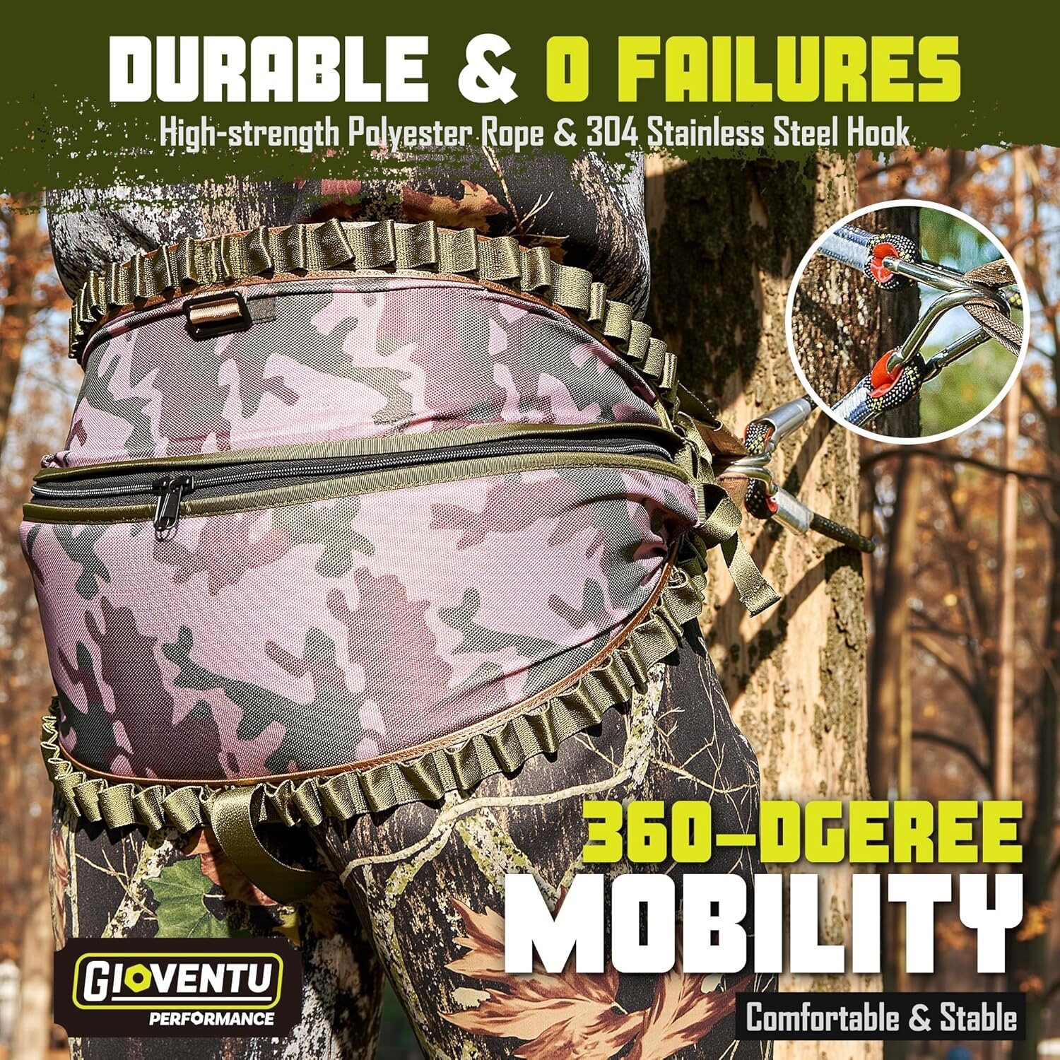 𝐔𝐩𝐠𝐫𝐚𝐝𝐞𝐝 2.0 Hunting Saddle Kit, Lightweight Hammock Tree Saddle - NEW