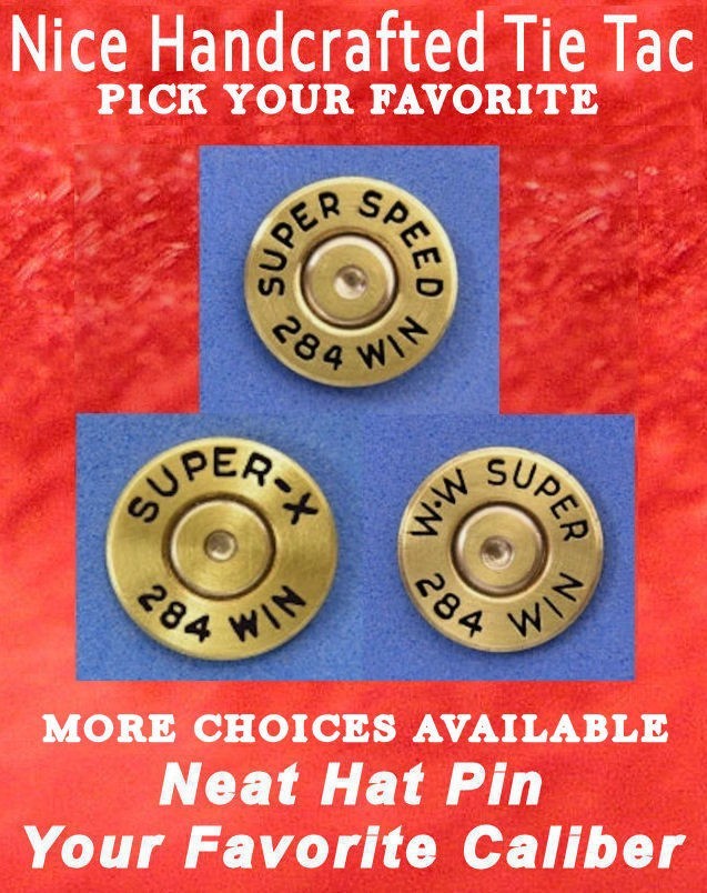 284 WIN Choices Brass Cartridge Hat Pin Shooting Jacket Pin Tie Tack Ammo