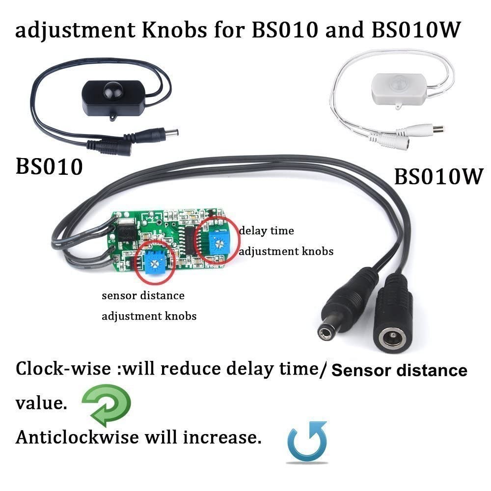 2 Pack BS010H DC 12V to 30V 3A Mini Pir Motion Switch,Occupancy Switch for Ki...