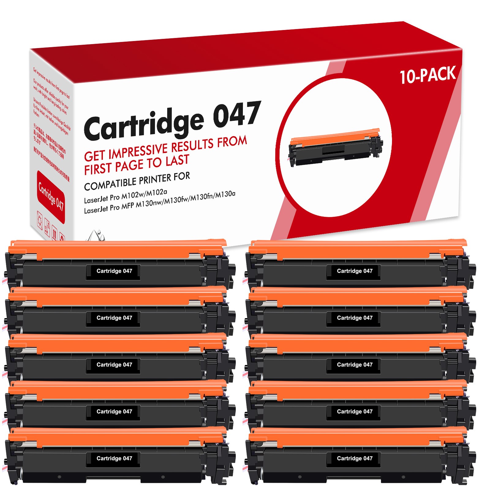 Black Canon 047 Toner for Canon 047 ImageCLASS MF110 MF112 MF113W LBP113W LOT