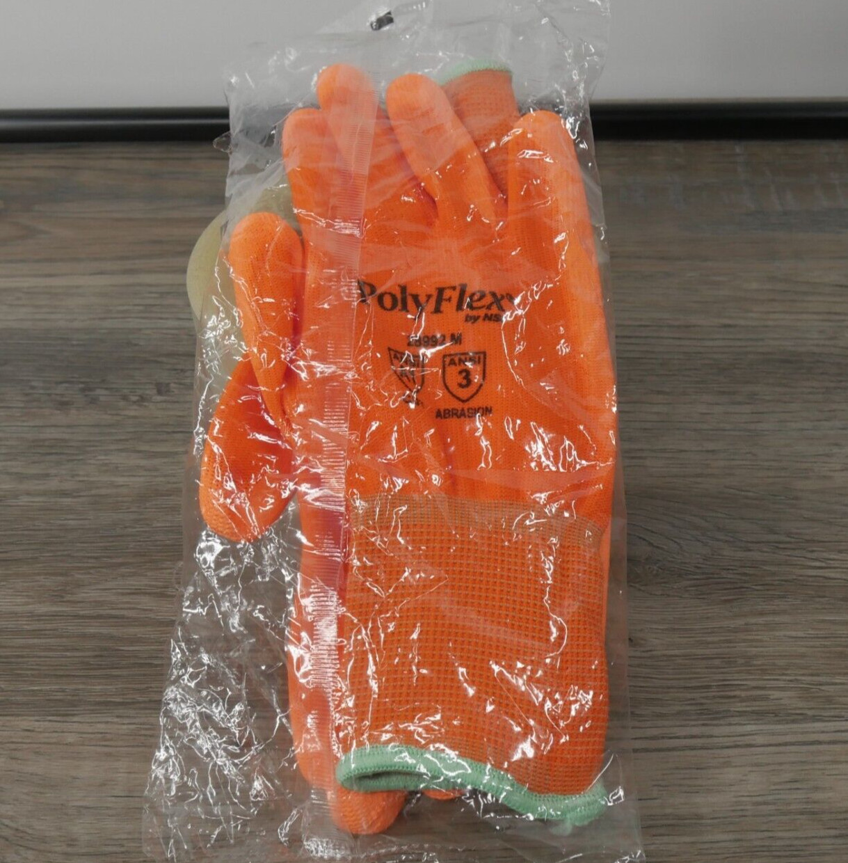 Polyflex Unisex Orange Work Gloves Size Medium ANSI A! Cut 3 Abrasion