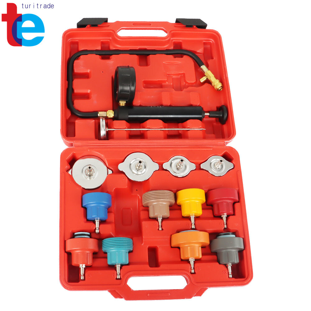 14Pcs Coolant Radiator Pressure Tester & Cooling System Detector Kit Universal
