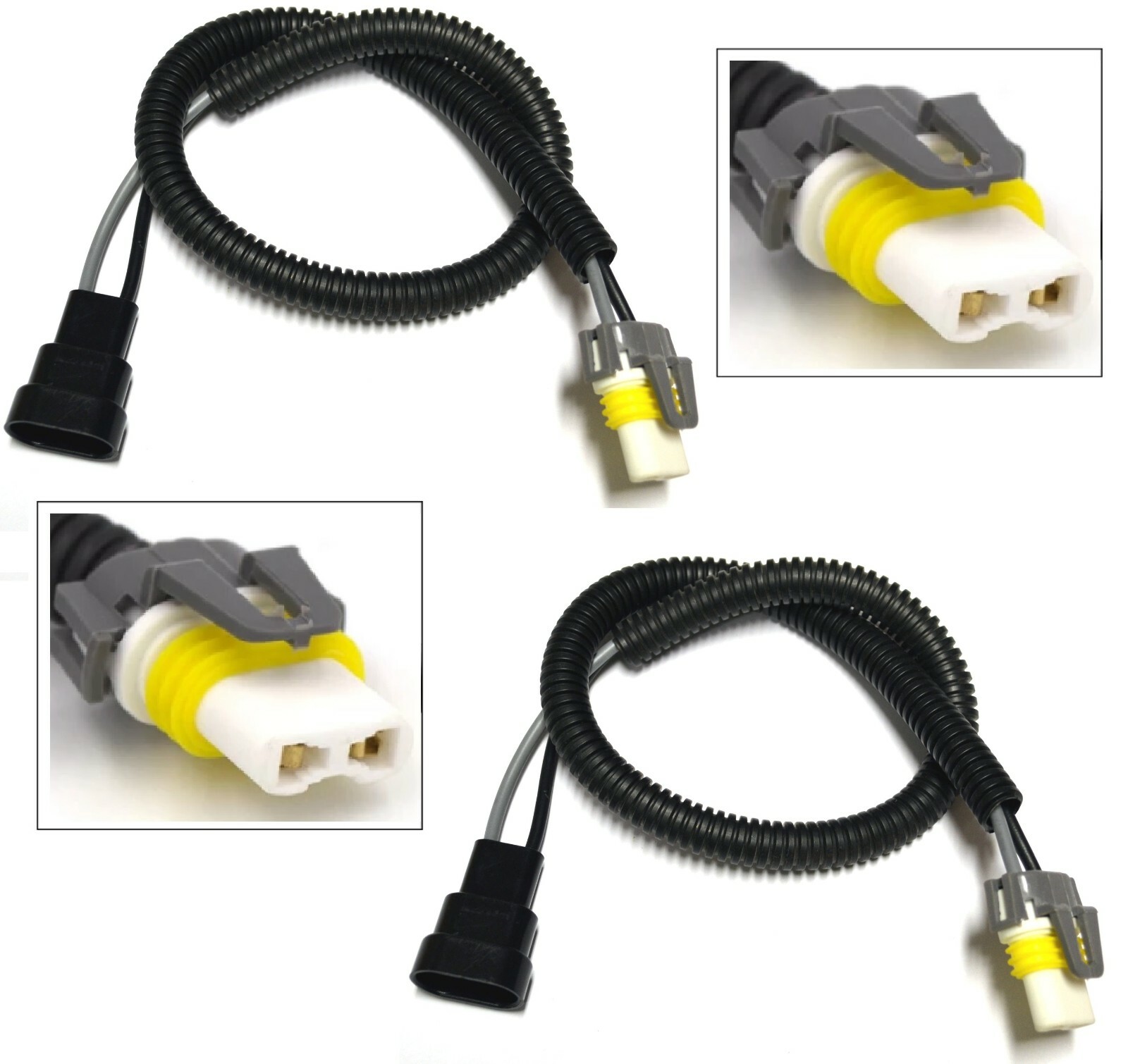 HID Extension Wire Ceramic 9005 Two Harness Headlight High Beam Connect Socket