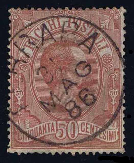 1884-86  ITALY #Q3 PARCEL POST - WTMK 140  - USED - VF - CV $15.00 (ESP#1308)