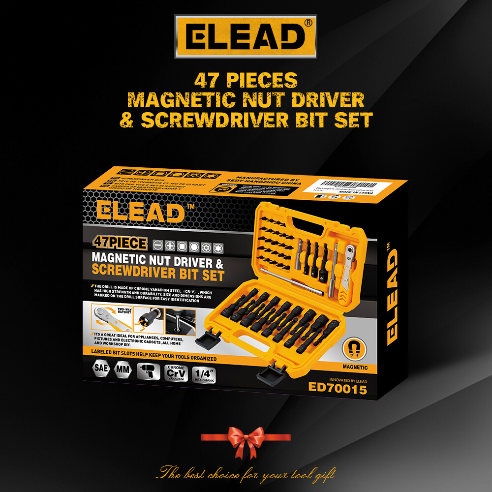 47-Piece Magnetic Nut Driver & Screwdriver Bit Set - Strong Magnetic Nut Drivers
