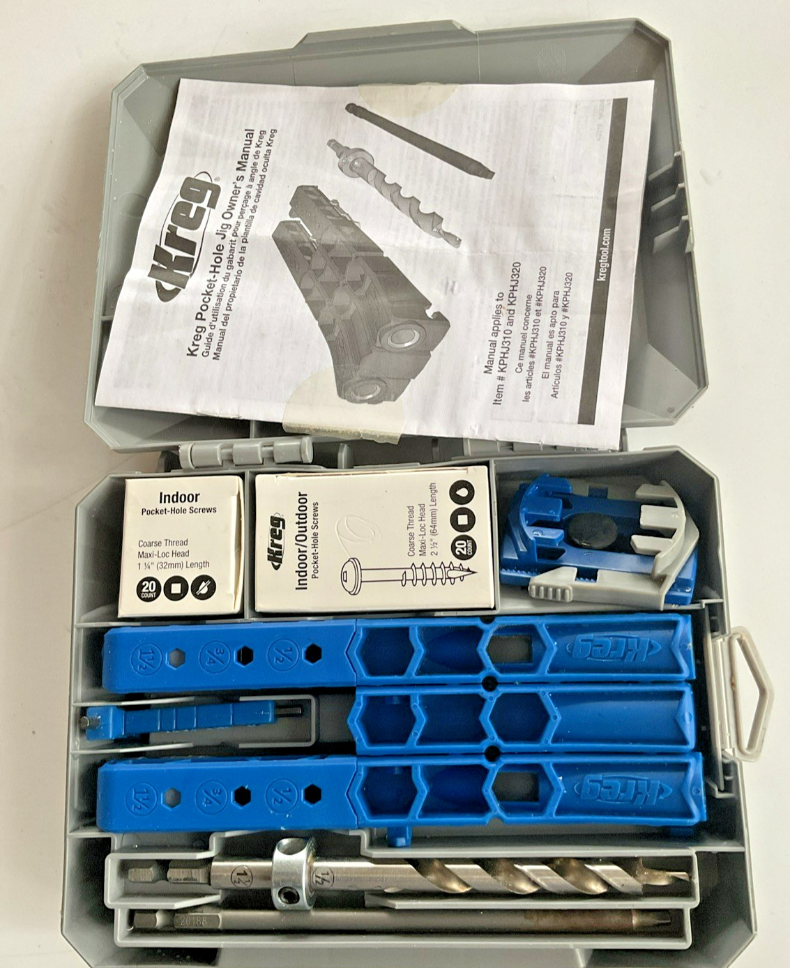 Kreg Pocket Hole Jig 320 Kit - Clamp Adapter, Driver and Bit w/ Collar - KPHJ320