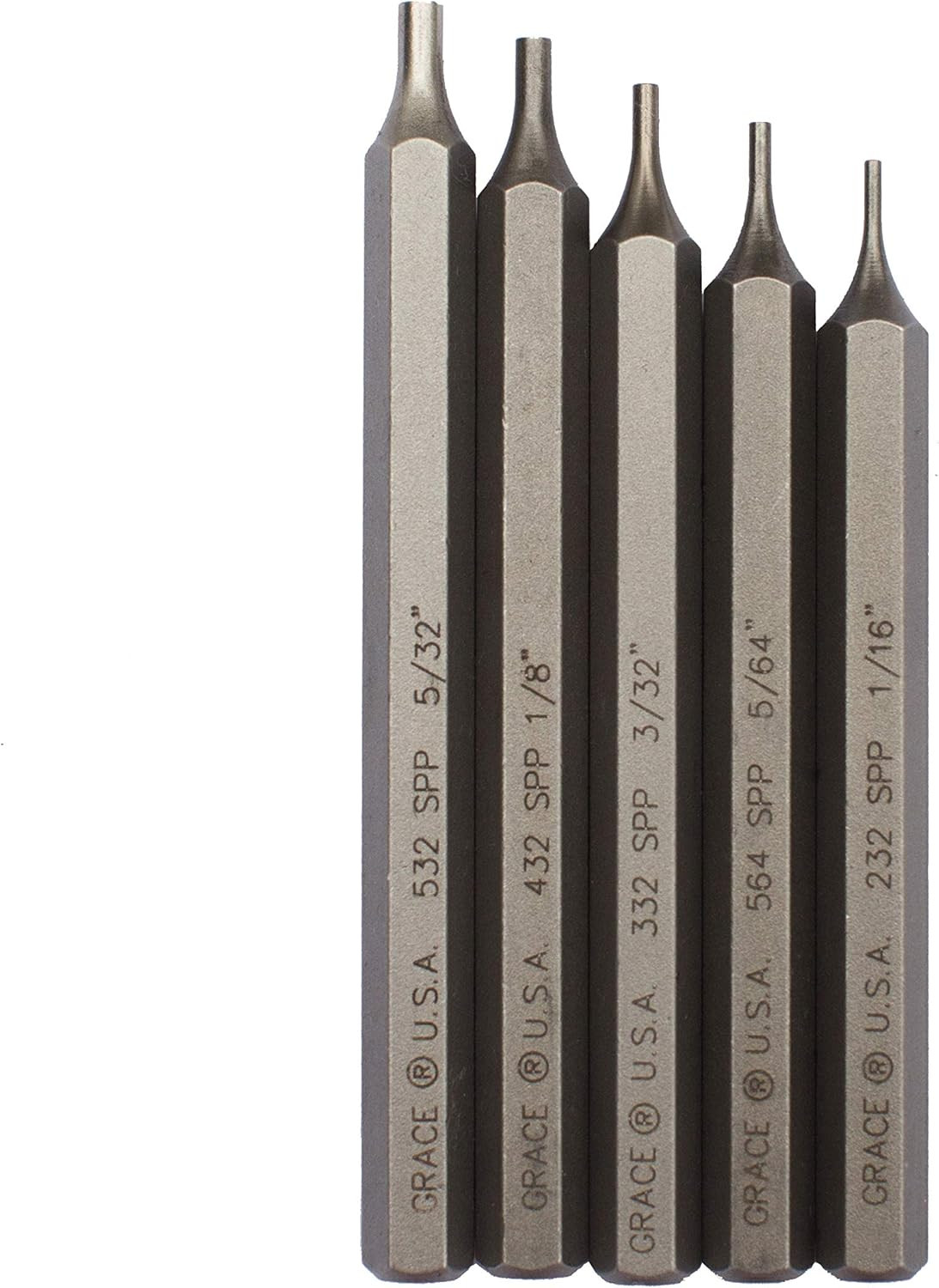 Grace USA Starter Short Pin Punch Set, Gunsmith, Hunting, Machinists, DIY Tools,
