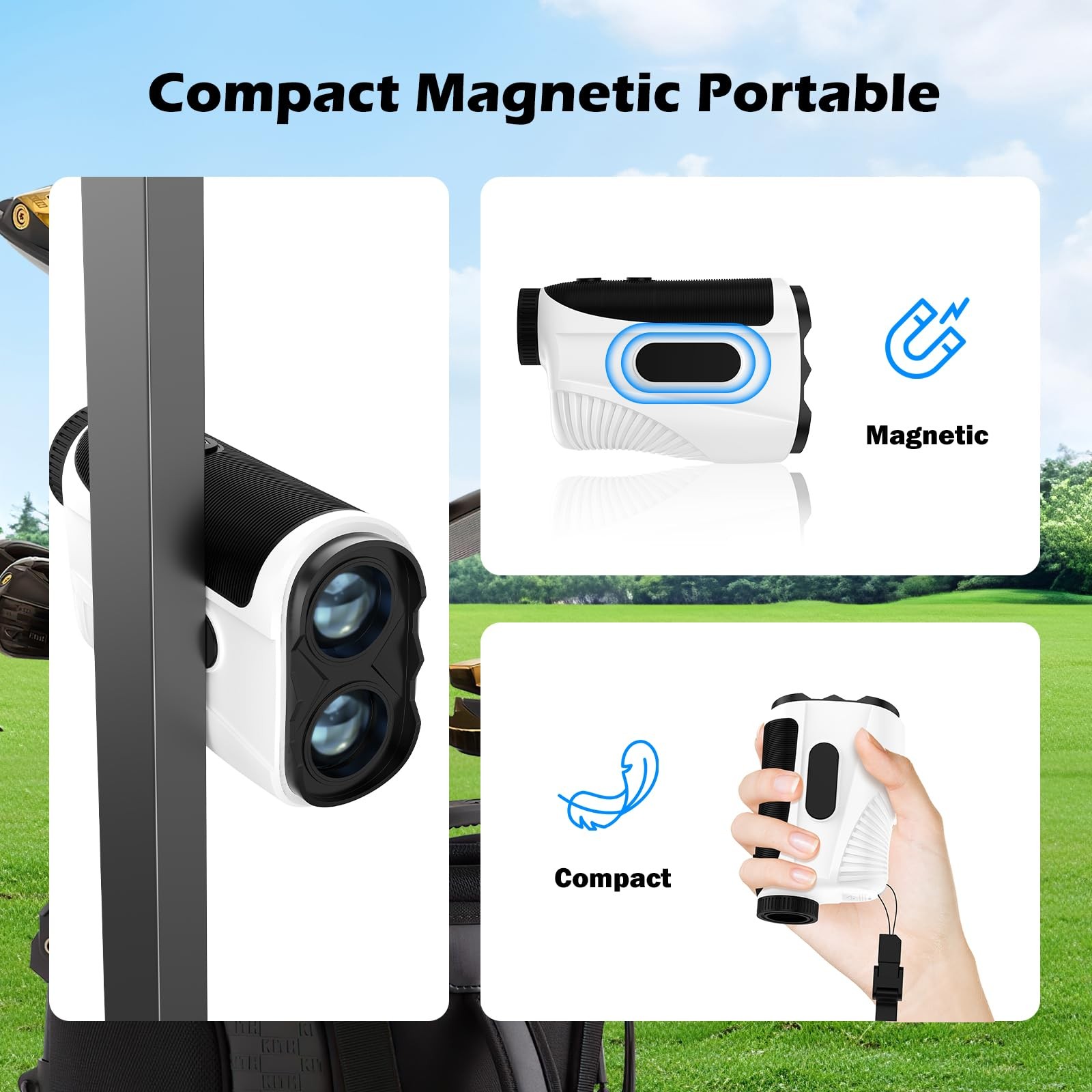 Golf Rangefinder with Slope, 1,200 Yards Range Finder Golf, 7X Magnification ...