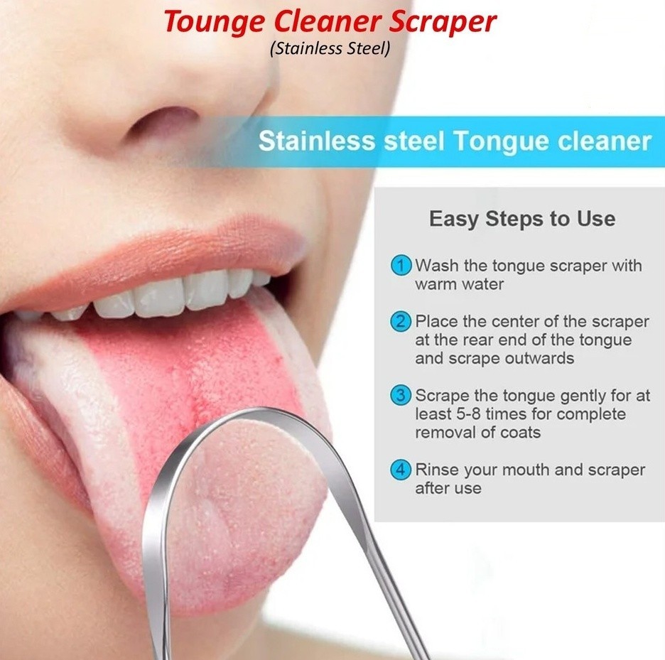 Dental Tongue Cleaner Scraper Oral Care Breath Sweeper Tools Stainless Steel
