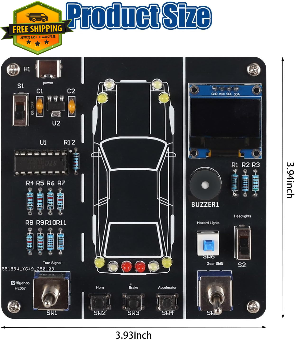 DIY Soldering Practice Kit Car Driving Simulator Electronics Project