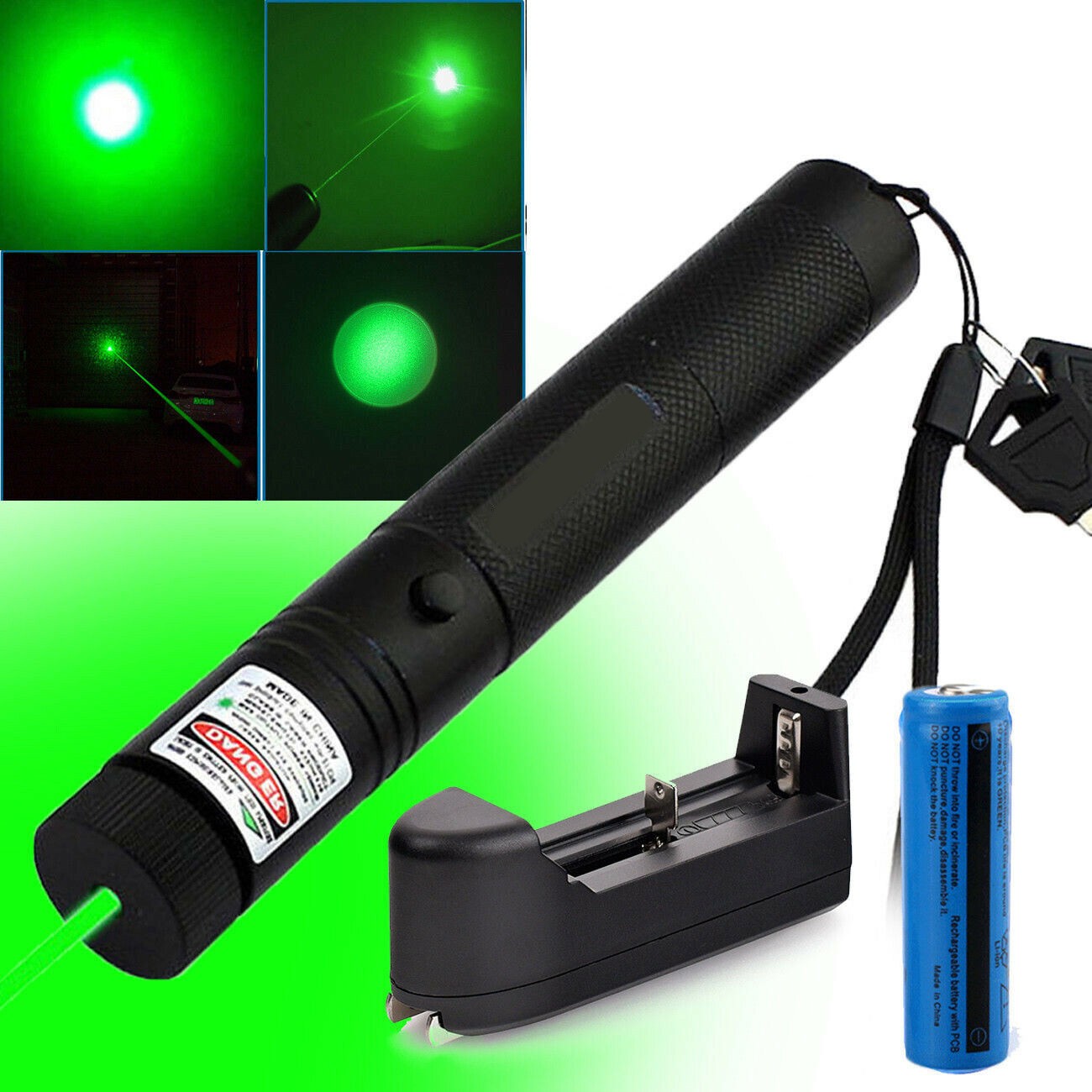 9900mile 532nm Rechargeable Green Laser Pointer Pen Astronomy Visible Beam Lazer