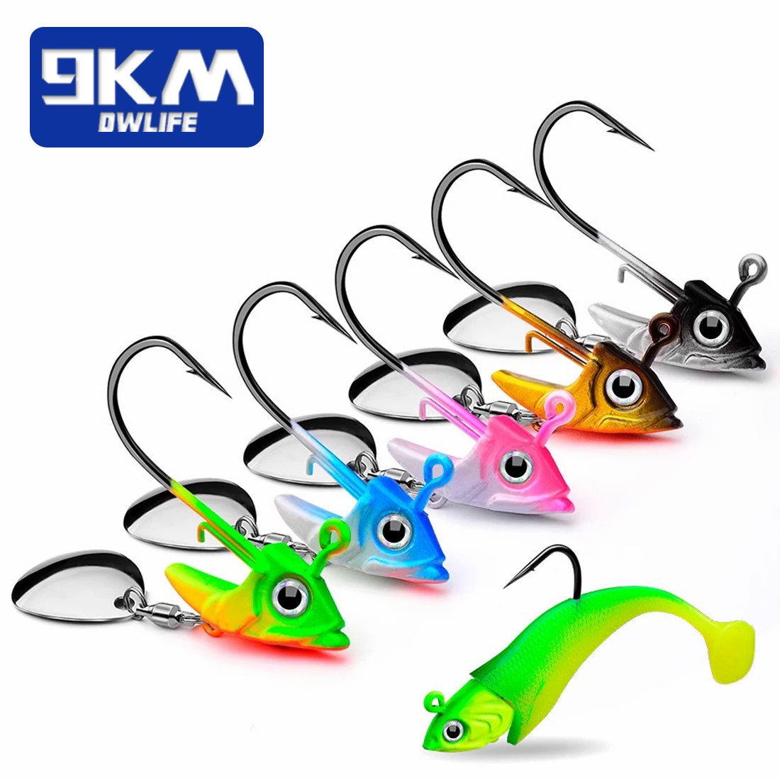 10Pcs Swimbait Jig Head Hooks 7.5g~15g Balance for Deep Water Soft Plastic Hooks