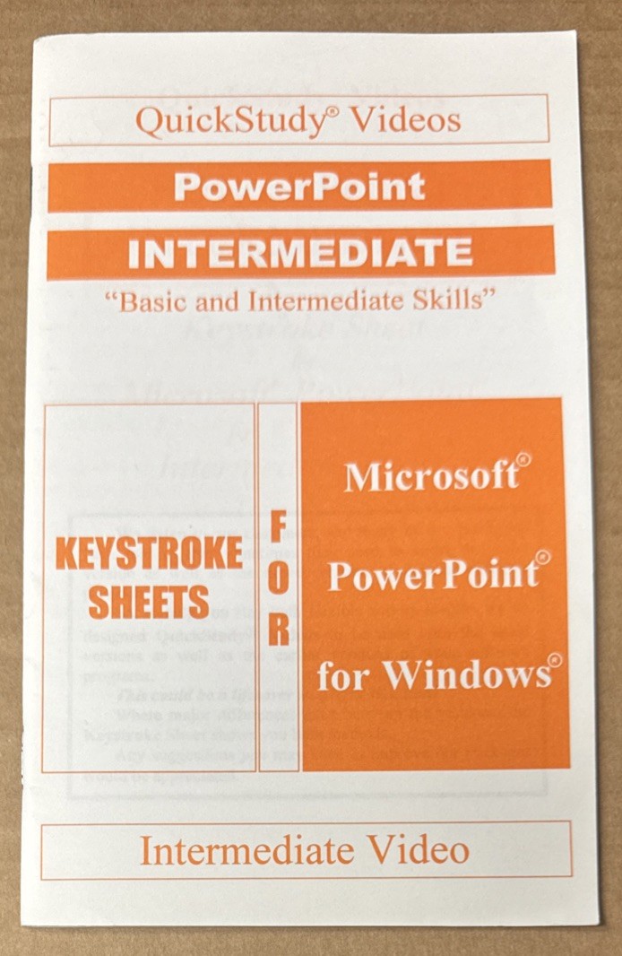 QuickStudy Videos : PowerPoint Intermediate “Basic & Intermediate Skills” GOOD