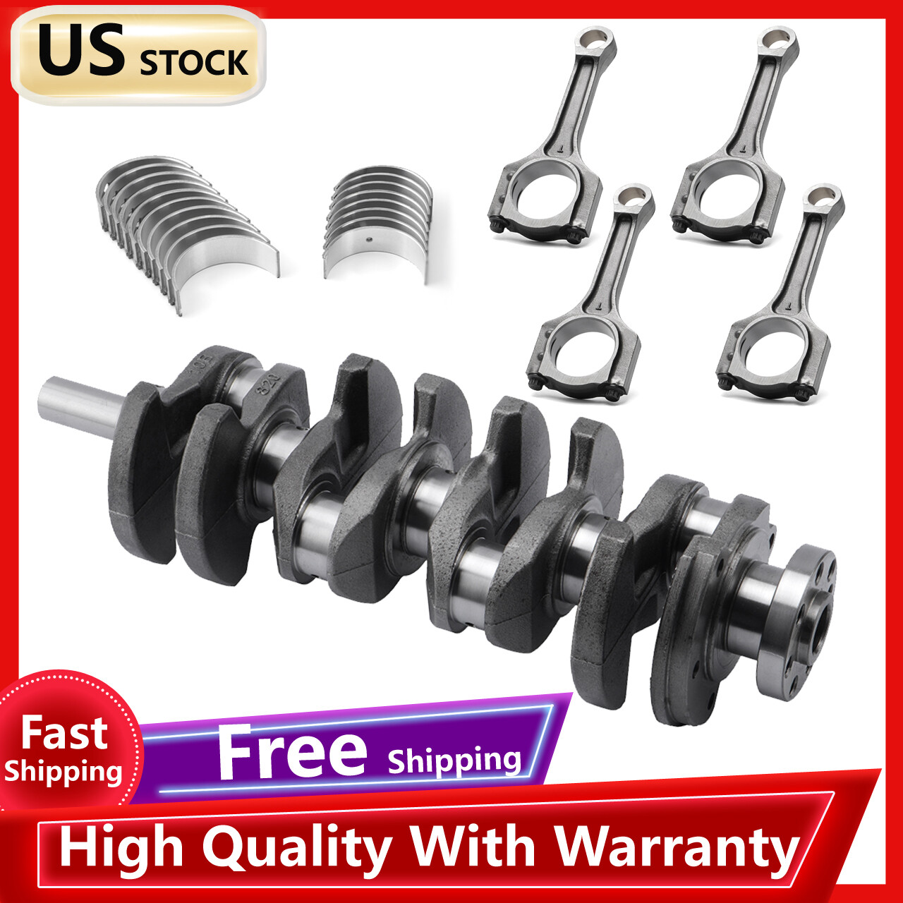 G4KH 2.0T Engine Crankshaft & Connecting Rods & Main & Rod Bearing Kit For KIA