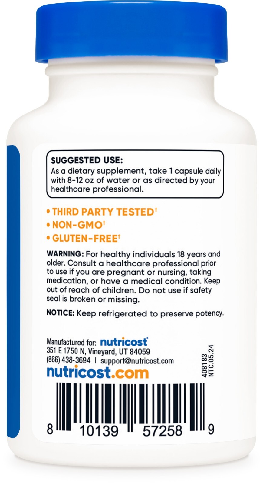 Nutricost Probiotic Complex ( 1 Billion CFU) 60 Capsules - Gluten-Free, Non-GMO