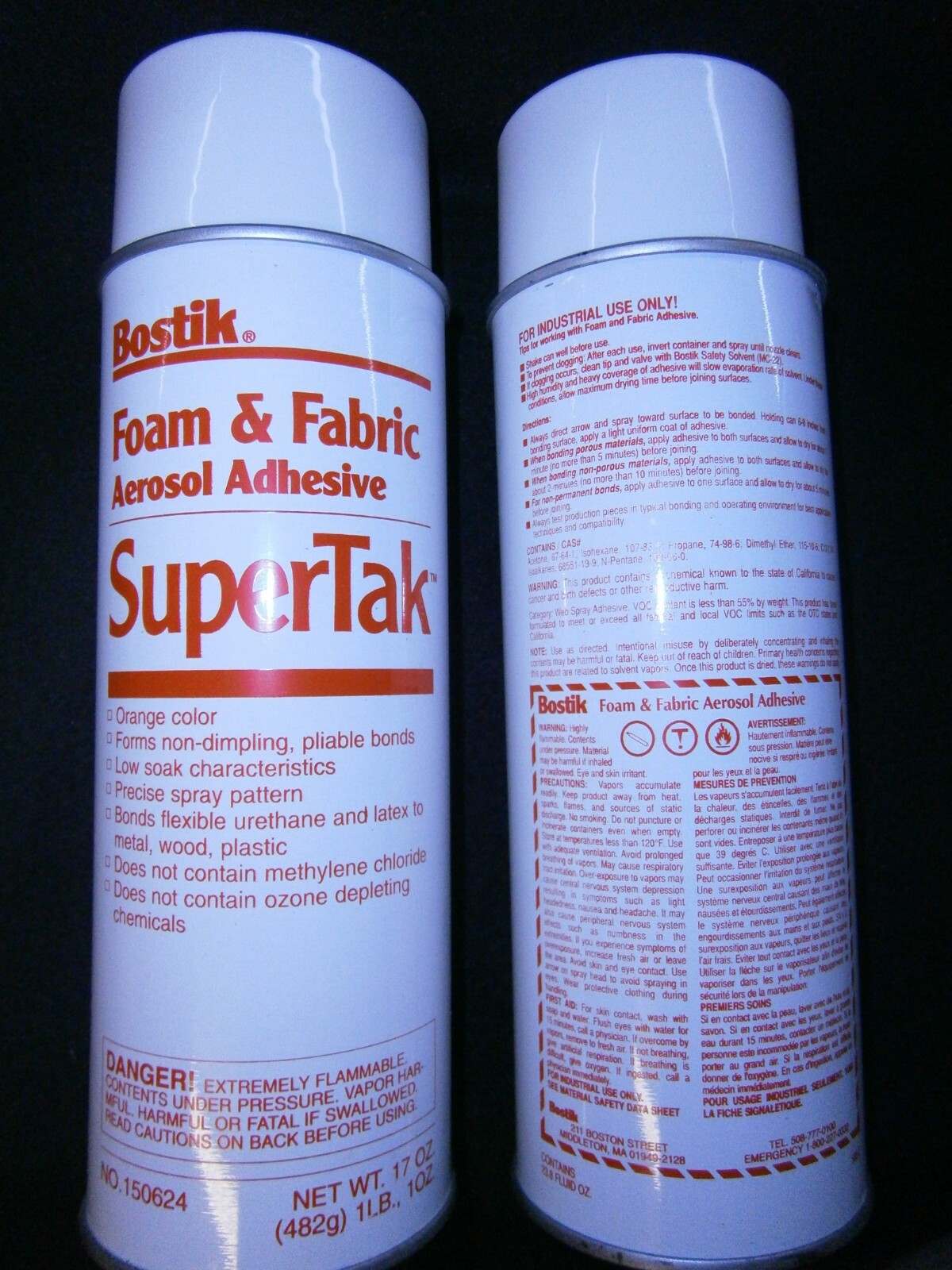 Bostik SuperTak 150624 Foam & Fabric Aerosol Adhesive 17 OZ Spray Can Headliner