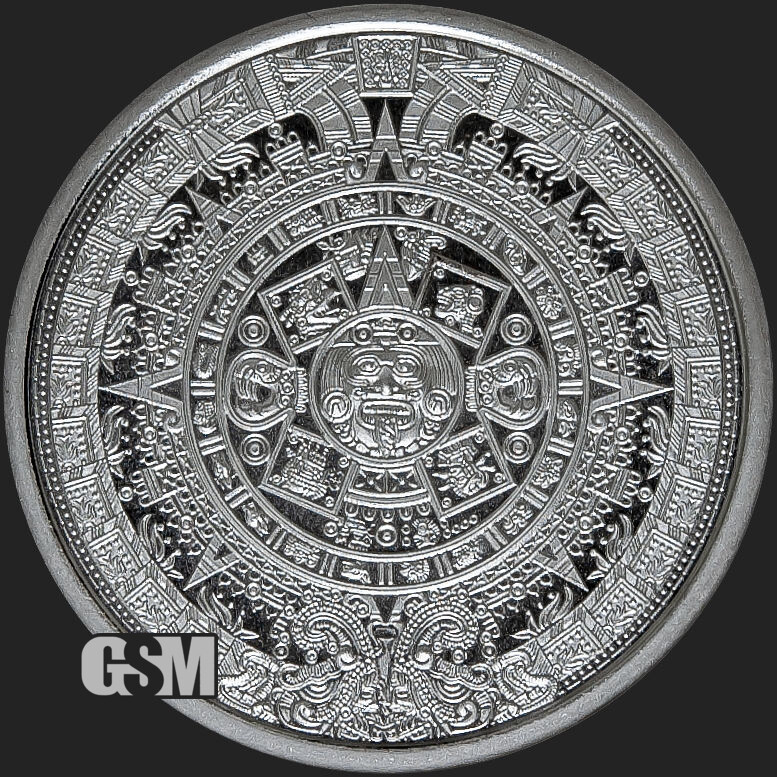 Golden State Mint Aztec Mayan Calendar 1/4 Troy Oz .999 Fine Silver Eagle