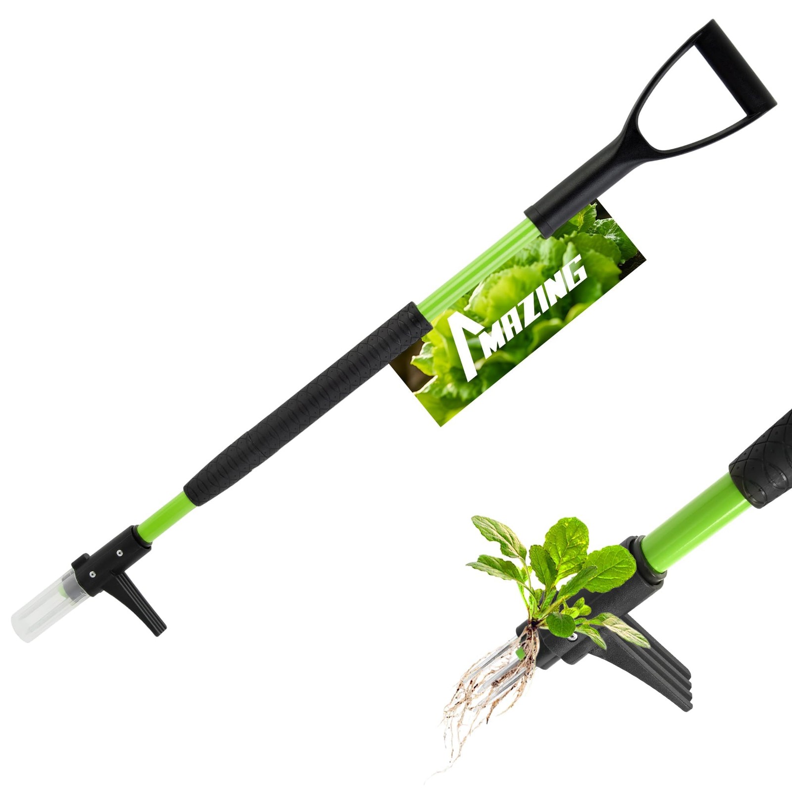 MAZING 39" Long Handle Weed Puller,3-Claw Stand Up Weeder 3-Claw-Update