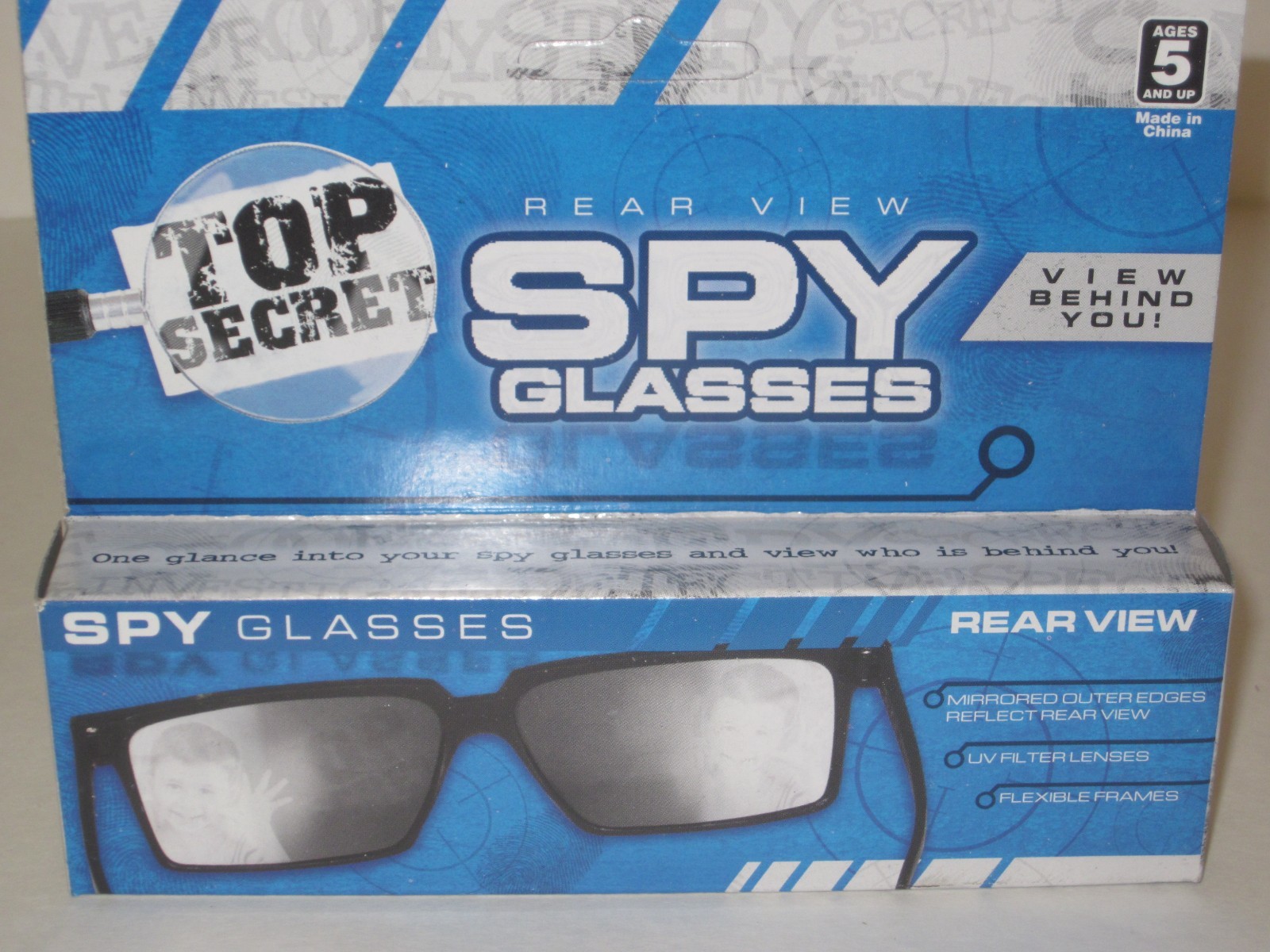 Top Secret Spy Glasses - Magic Trick, Rear-View, Mirror Glasses, Joke/Gag/Prank