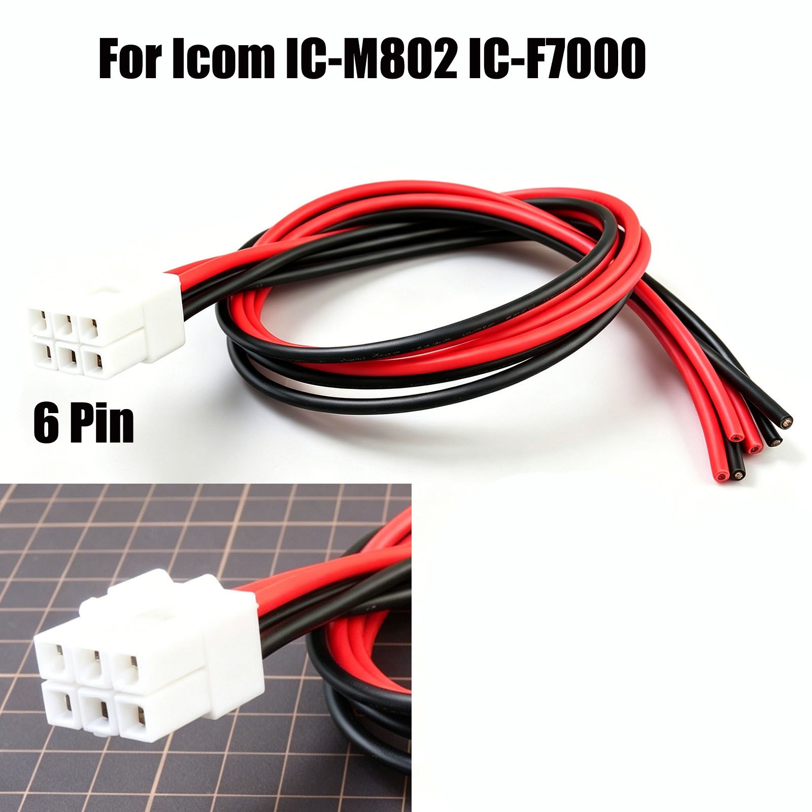For Icom IC-M802 IC-F7000 6 Pin DC Power Cable Replacement OPC-1107A