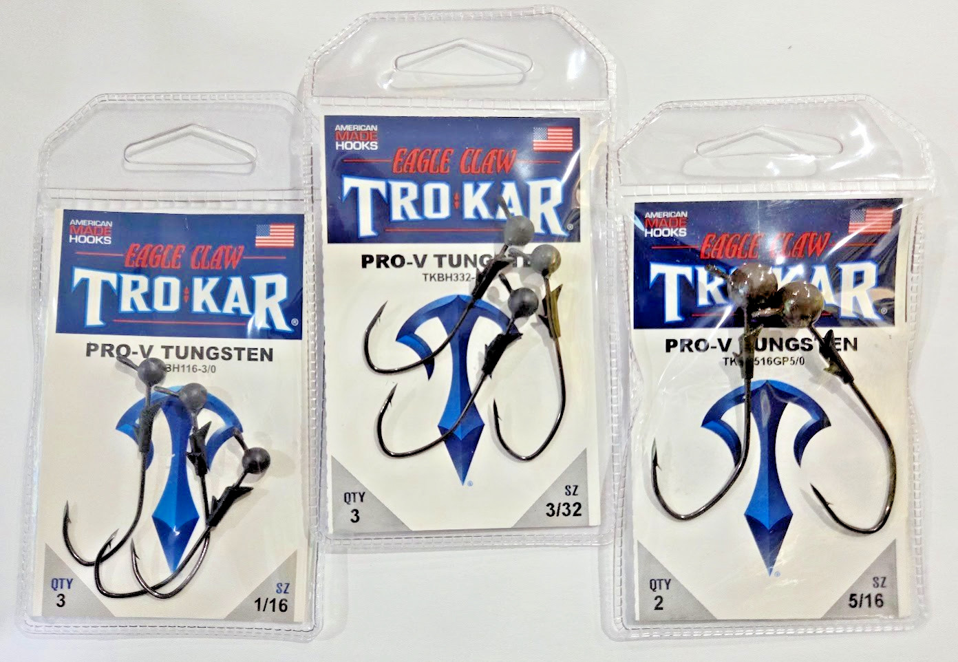 Eagle Claw Trokar Pro-V Ball Head Tungsten Jig Head Fishing Lure You Choose Size