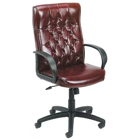 Zoro Select 6Gnp1 Executive Chair, Vinyl Oxblood Burgundy, Height 42-1/2" To,