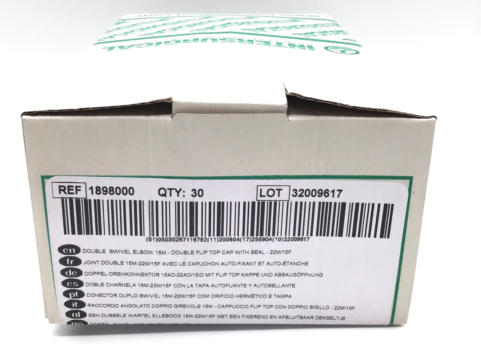 InterSurgical 1898000 Double Swivel Elbow 15M - Box of 30