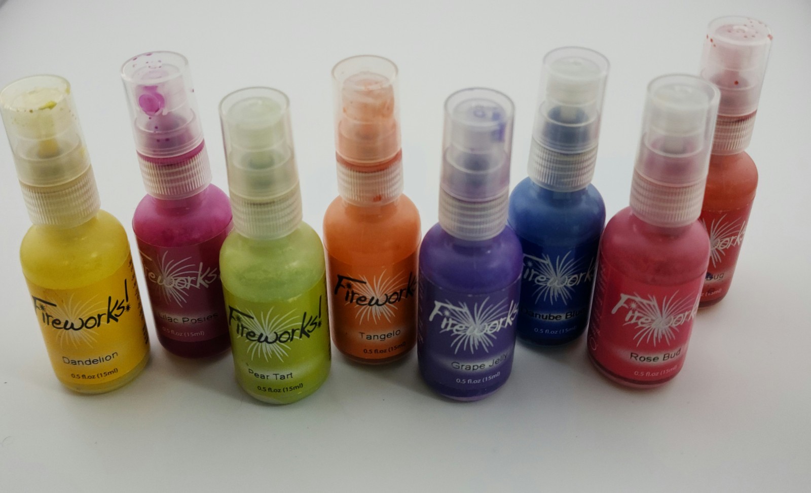 Fireworks! Shimmery Craft Spray Lot 8 colors Imagine Crafts .5 oz Ink Spray