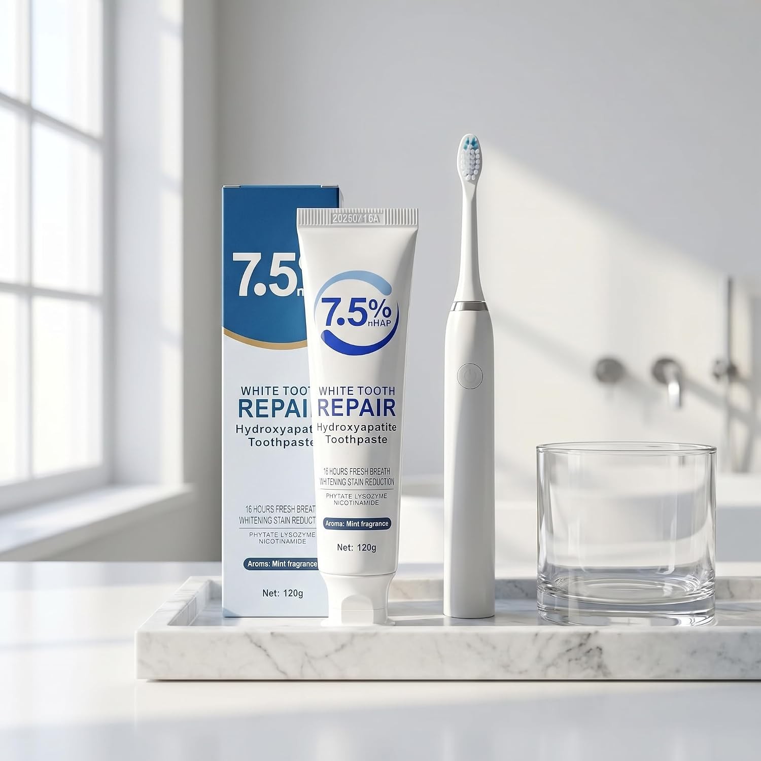 3 Pack Hydroxyapatite Toothpaste Enamel Protection Fresh Breath Mild Mint (79 ch