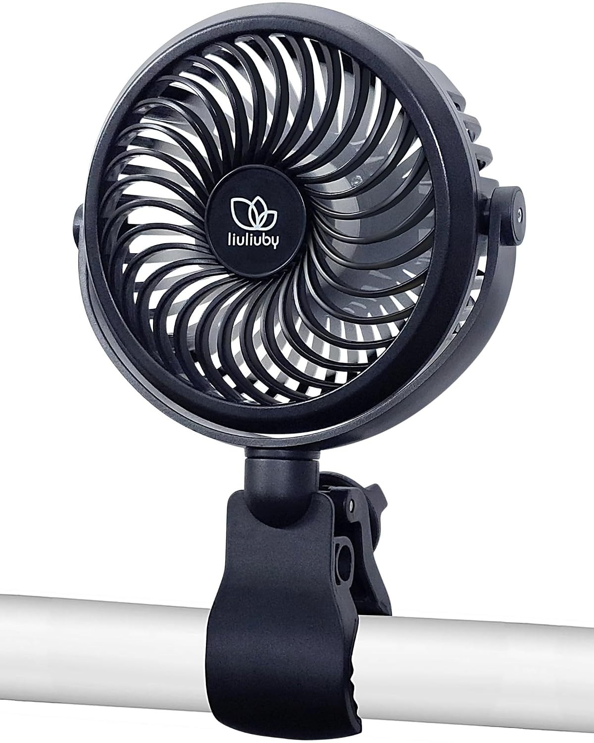 Liuliuby Stroller Fan Clamp Rechargeable Battery 3 Speeds Portable Outdoor Use
