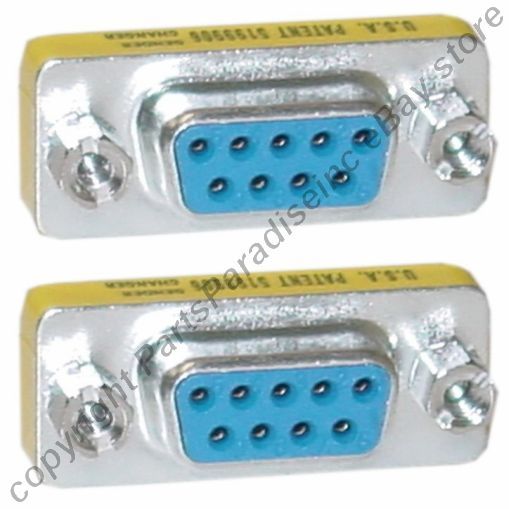 Lot100 DB9 pin Female-F Serial RS232 Mini Gender Changer/Coupler Cable Adapter