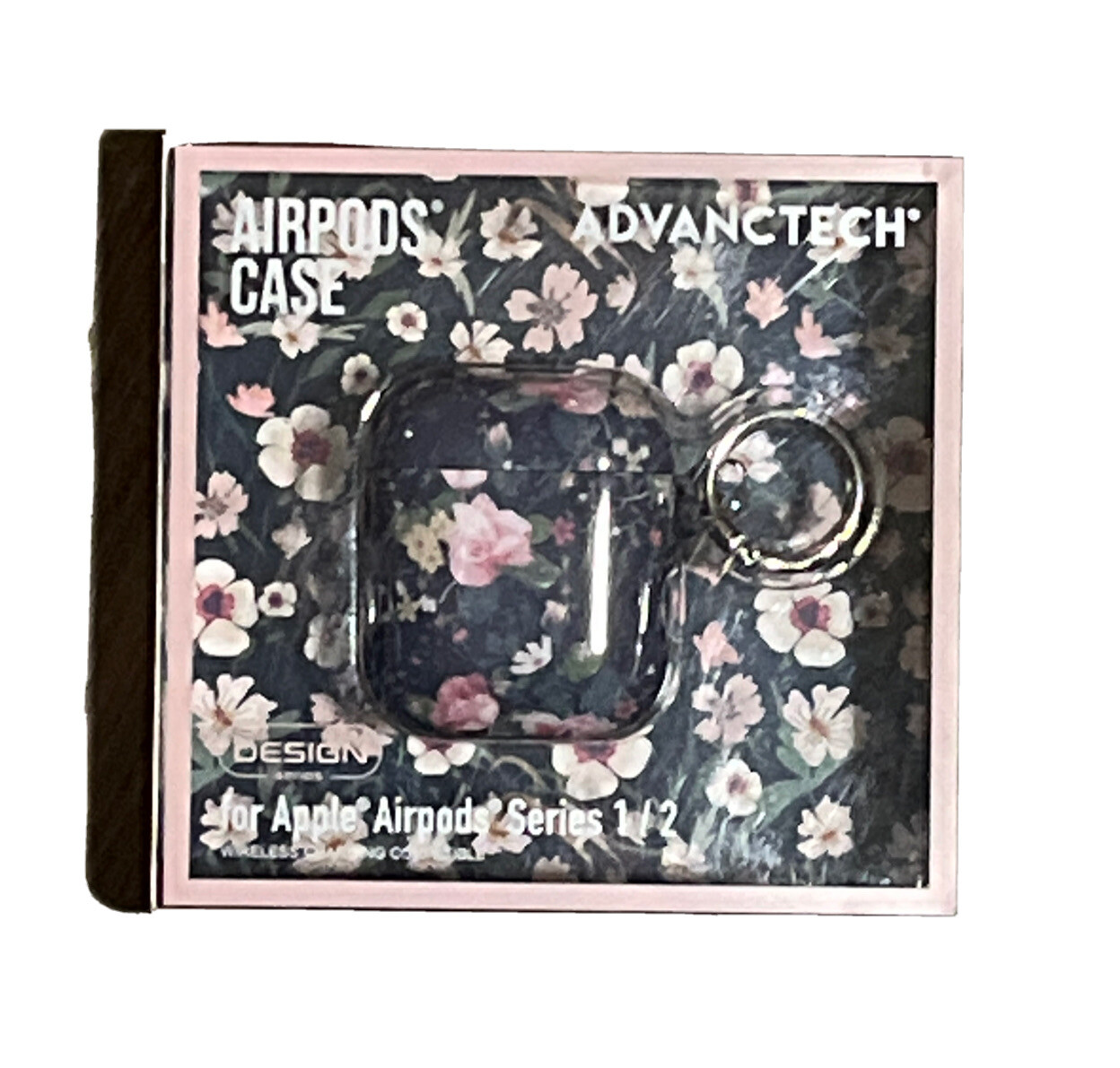 Advanctech Airpods case for Apple Airpods Series 1/2 NEW Floral with carabiner