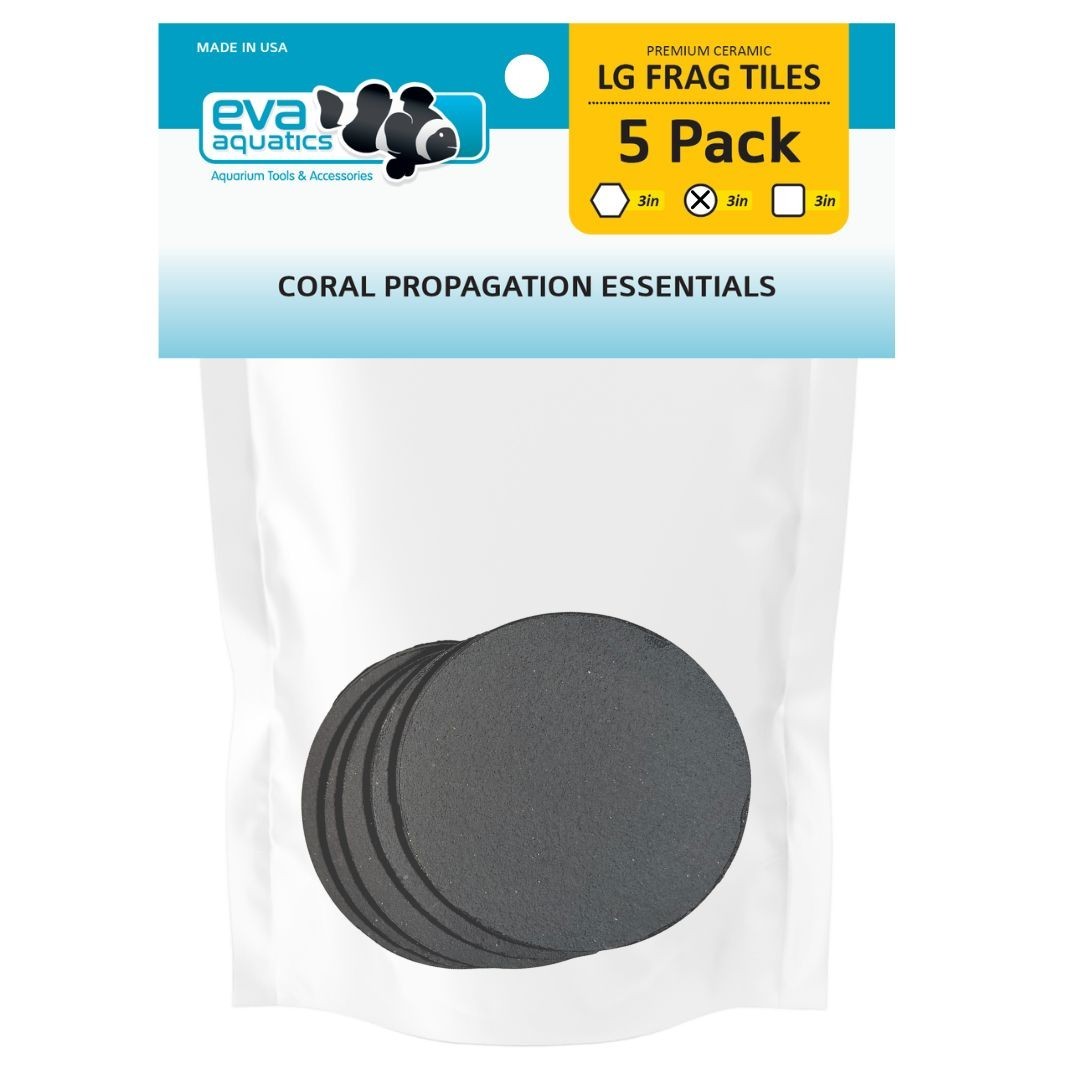 Coral Frag Disc, 100% Safe Ceramic, 5 pack, 3" Circles - SOLID BLACK