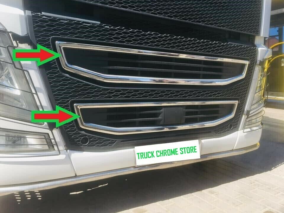 FH4  2013-2020  Bottom Of Grill Frame   Chrome  S.Steel  1 SET.      Fits  Volvo