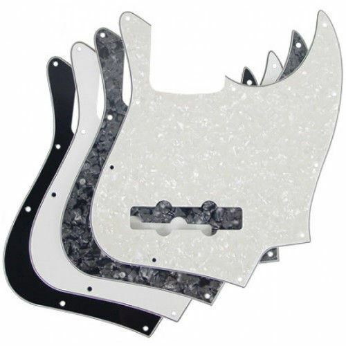 AXL Jazz Bass Pickguard 10 Hole Fender JBass J White Black 4 Ply Pearloid