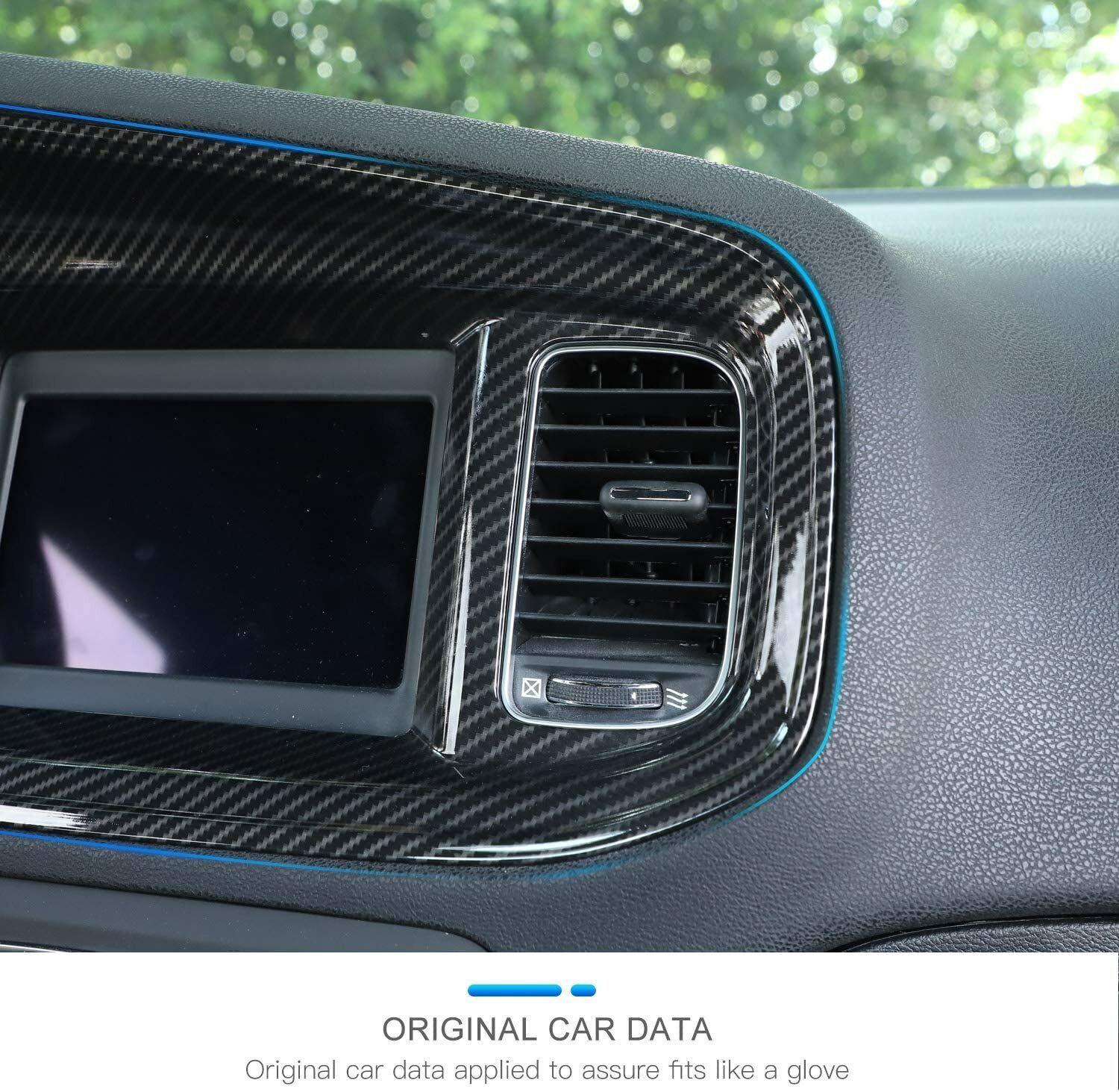 Carbon Fiber Central Console Dashboard Panel Cover Trim for Dodge Charger 2015+
