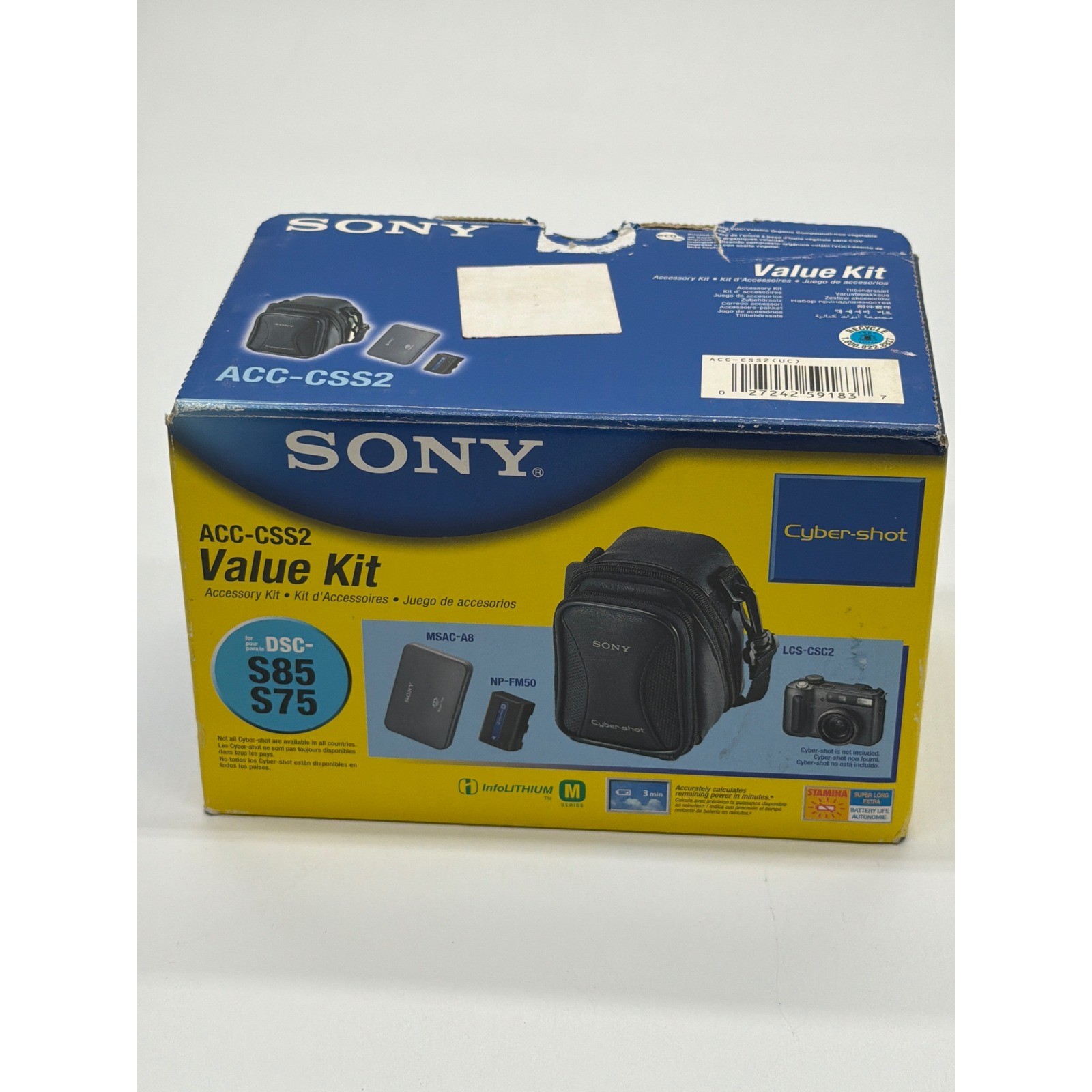 Sony ACC-CSS2 Value Kit Cyber-shot DSC-S85 S75 Case NP-FM50 Battery MSAC-A8 New