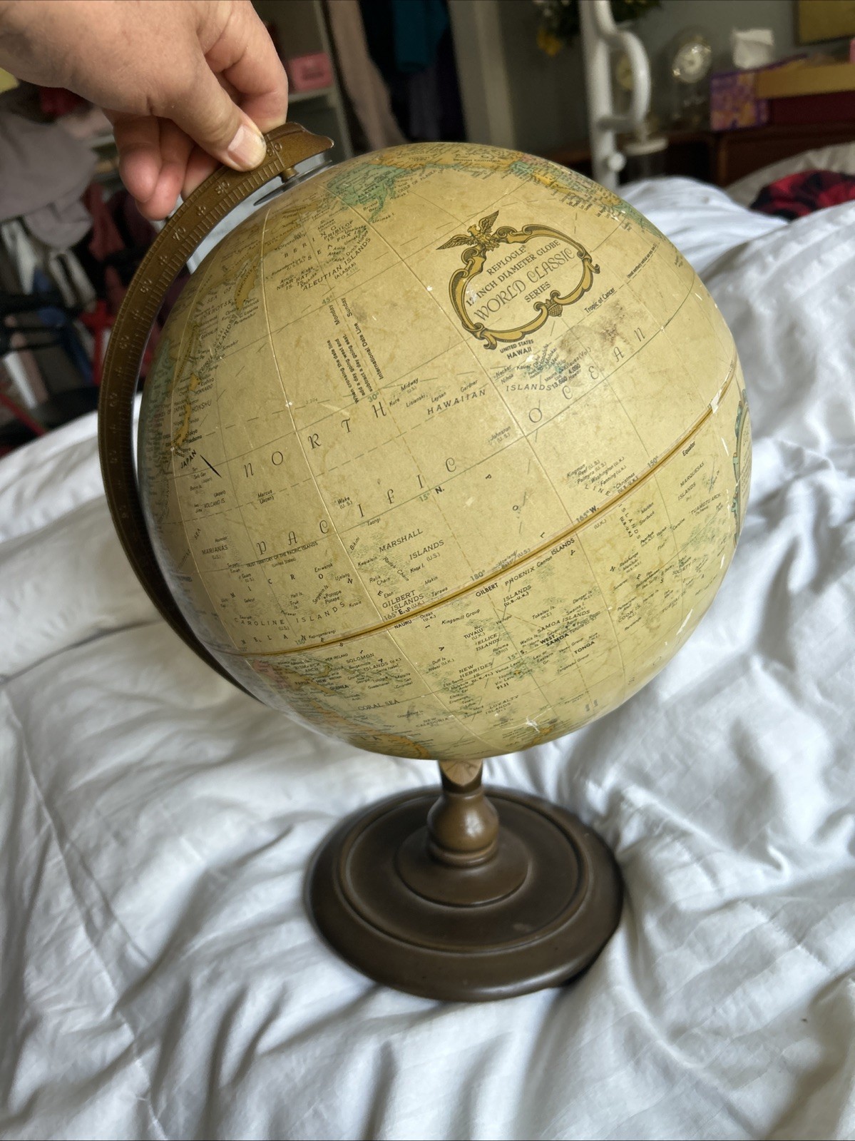 Vintage Replogle Globe INC 12” World Classic Series Mid Century USSR 16in Tall