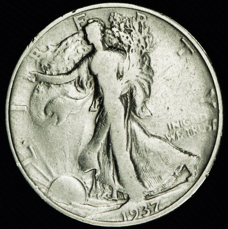 1937-d Liberty Walking Half. Better Grade   (Inventory  A)